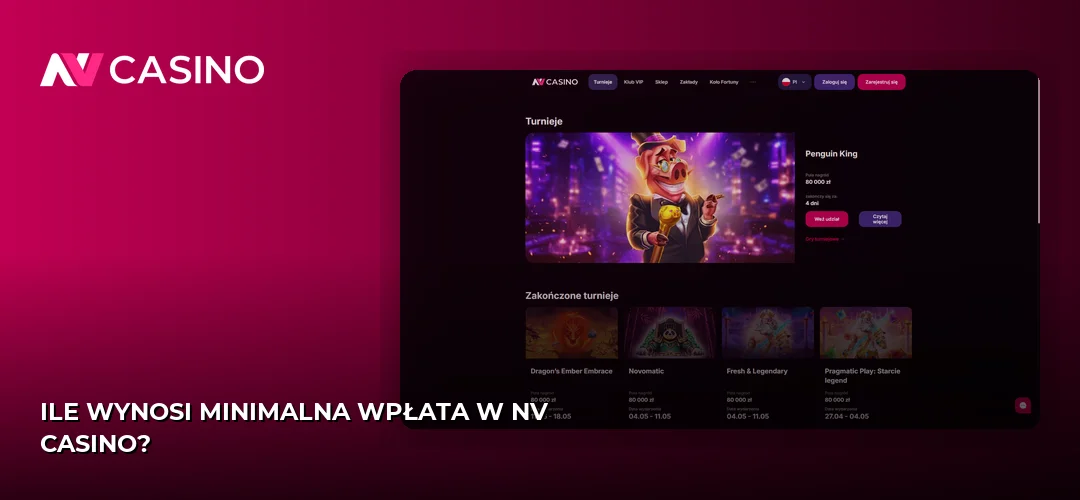 Zrzut ekranu strony NV Casino