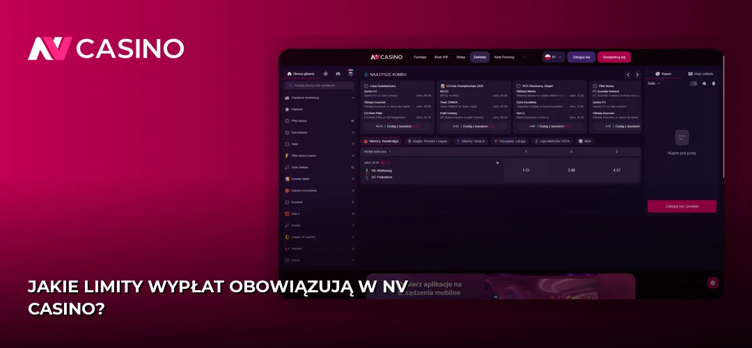 Zrzut ekranu strony NV Casino